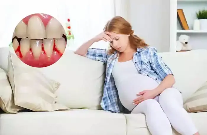 خانم مبتلا به دندان درد در دوران بارداری 63416487486